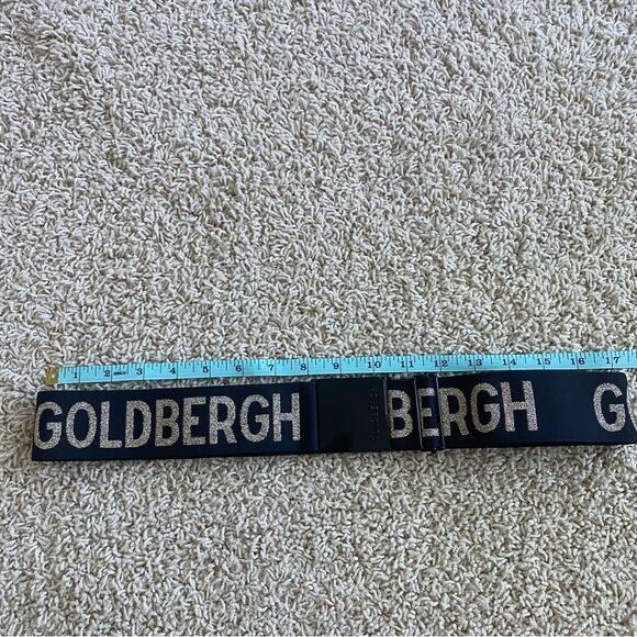 Goldbergh Ski Belt Logo Black Gold Metallic for Ski Pants, Jacket, ski suit